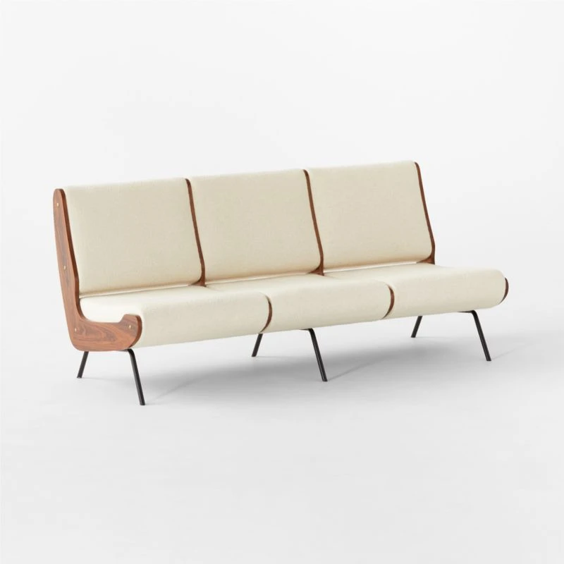 Meda Ivory Wool Armless Sofa 5 Meda Ivory Wool Armless Sofa - Image 5