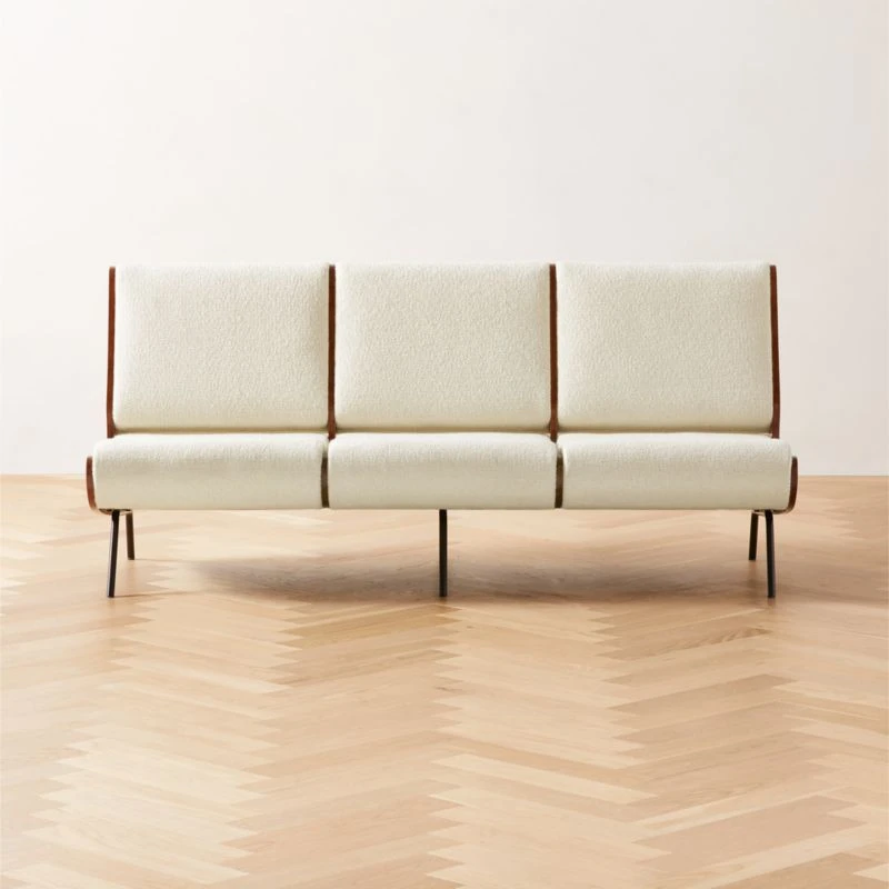 Meda Ivory Wool Armless Sofa 1 Meda Ivory Wool Armless Sofa