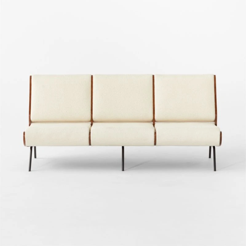 Meda Ivory Wool Armless Sofa 4 Meda Ivory Wool Armless Sofa - Image 4