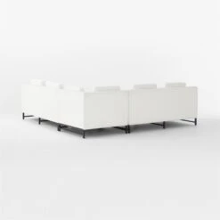 Metric 3-Piece L-Shaped White Boucle Sectional Sofa -Cb2 Sales 2024 Metric3pcWhtBclLvstSect3QBSSF22