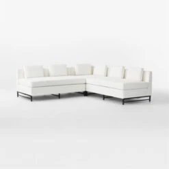 Metric 3-Piece L-Shaped White Boucle Sectional Sofa -Cb2 Sales 2024 Metric3pcWhtBclLvstSect3QSSF22