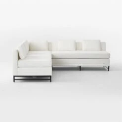 Metric 3-Piece L-Shaped White Boucle Sectional Sofa -Cb2 Sales 2024 Metric3pcWhtBclLvstSectSDSSF22