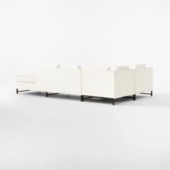 Metric 3-Piece L-Shaped White Boucle Sectional Sofa With Right Half-Back -Cb2 Sales 2024 Metric3pcWhtBclRAHBSect3QBSSF22