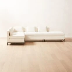 Metric 3-Piece L-Shaped White Boucle Sectional Sofa With Right Half-Back