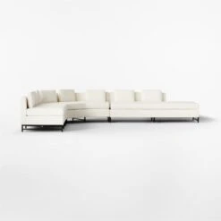 Metric Curved 3-Piece L-Shaped White Boucle Sectional Sofa With Right Arm -Cb2 Sales 2024 Metric3pcWhtBclRASectSf3QSSF22