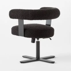 Mezza Charcoal Grey Boucle Office Chair -Cb2 Sales 2024 MezzaCharcBclChair3QBSSS23