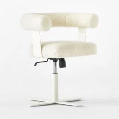 Mezza Ivory Boucle Office Chair -Cb2 Sales 2024 MezzaIvoryBclChair3QSSS23