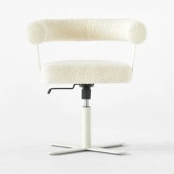 Mezza Ivory Boucle Office Chair -Cb2 Sales 2024 MezzaIvoryBclChairSOSSS23