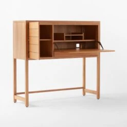 Monte Nido Oak Wood Secretary Desk -Cb2 Sales 2024 MonteNidoDesk3QAVSSS22