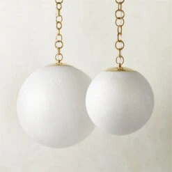 Moon Globe Pendant Light With Brass Chain 21" -Cb2 Sales 2024 MoonBrsPendantLightGrpFHS23 1