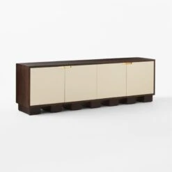 Moti Brown And White Mango Wood Media Console -Cb2 Sales 2024 MotiMediaCredenza3QSSS23