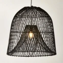 Nassa Woven Black Bamboo Pendant Light -Cb2 Sales 2024 NassaBlkBasketPndntLightROF23