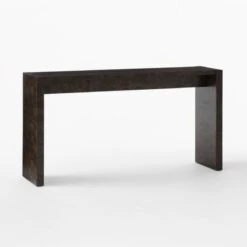 Niche Charcoal Brown Burl Wood Console Table 54" 7 Niche Charcoal Brown Burl Wood Console Table 54" -Cb2 Sales 2024 NicheBlkBrlwdConsole54in3QSSS23