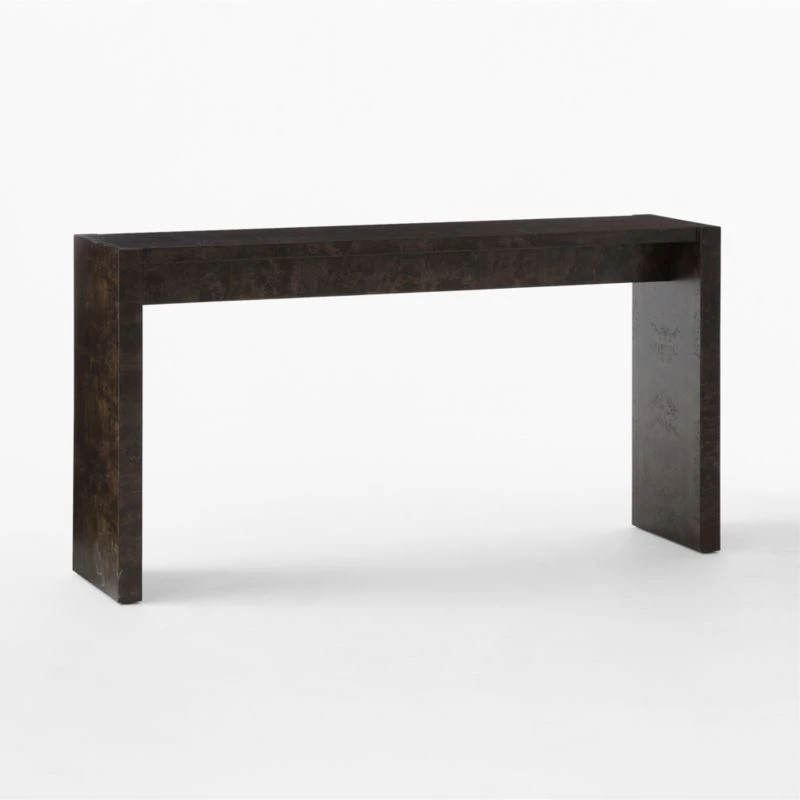 Niche Charcoal Brown Burl Wood Console Table 54" 3 Niche Charcoal Brown Burl Wood Console Table 54" - Image 3