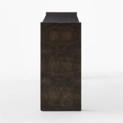 Niche Charcoal Brown Burl Wood Console Table 54" 8 Niche Charcoal Brown Burl Wood Console Table 54" -Cb2 Sales 2024 NicheBlkBrlwdConsole54inSDSSS23