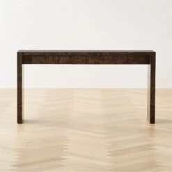 Niche Charcoal Brown Burl Wood Console Table 54"