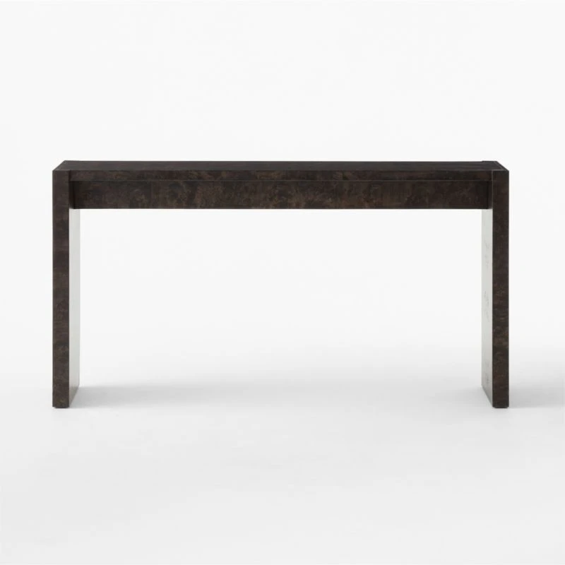 Niche Charcoal Brown Burl Wood Console Table 54" 2 Niche Charcoal Brown Burl Wood Console Table 54" - Image 2