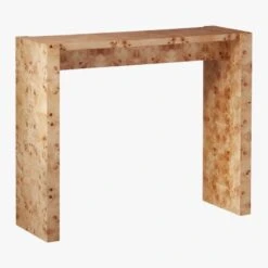 Niche Neutral Burl Wood Console Table 34" 9 Niche Neutral Burl Wood Console Table 34" -Cb2 Sales 2024 NicheBurlWdConsoleTable3QS20