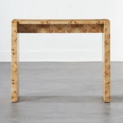 Niche Neutral Burl Wood Console Table 34"