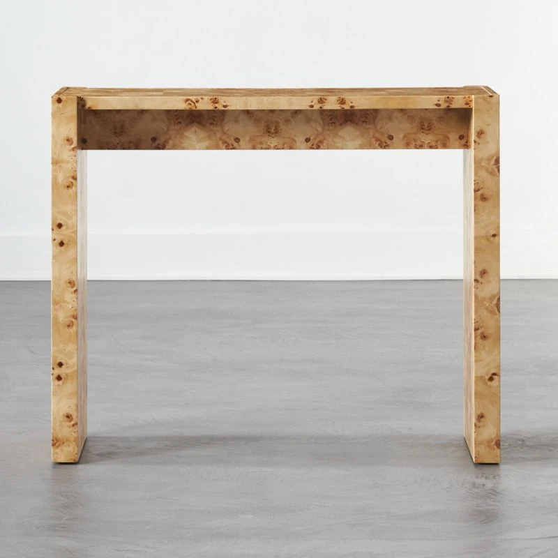 Niche Neutral Burl Wood Console Table 34" 1 Niche Neutral Burl Wood Console Table 34"