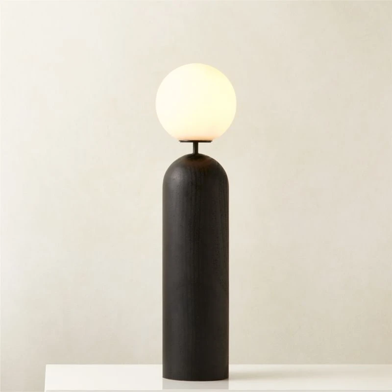 Ori Globe Table Lamp With Black Wood Base 2 Ori Globe Table Lamp With Black Wood Base - Image 2