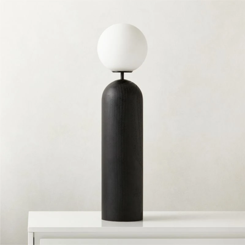 Ori Globe Table Lamp With Black Wood Base 1 Ori Globe Table Lamp With Black Wood Base