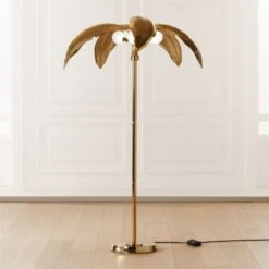 Palm Brass Finish Floor Lamp -Cb2 Sales 2024 PalmBrassFloorLampROF20