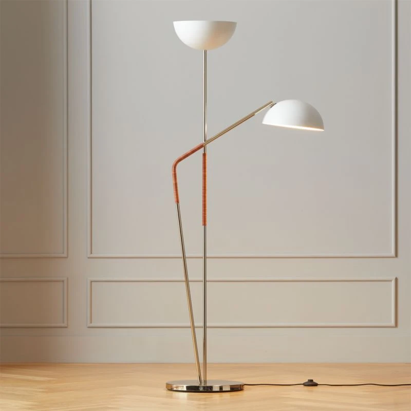 Pavo Champagne Brass Double Floor Lamp 2 Pavo Champagne Brass Double Floor Lamp - Image 2