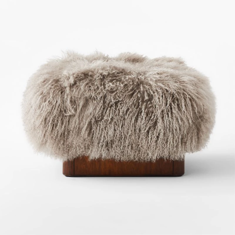 Pelosa Sheepskin Ottoman 3 Pelosa Sheepskin Ottoman - Image 3
