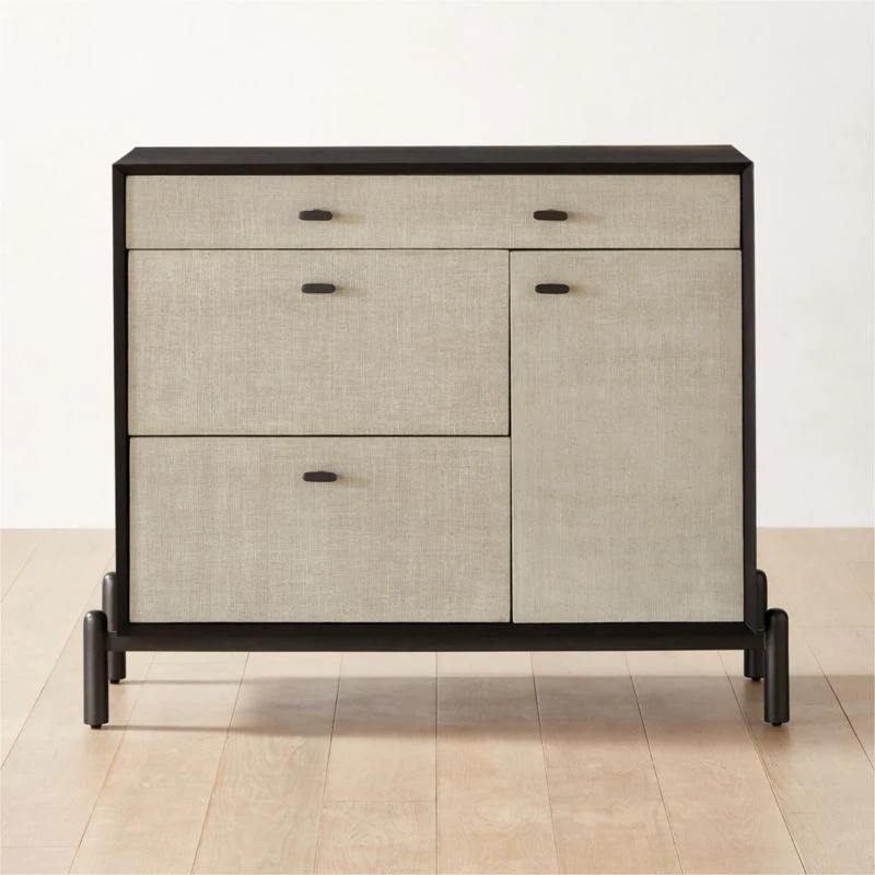 Perch Lacquered Linen File Cabinet 1 Perch Lacquered Linen File Cabinet