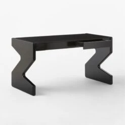 Perno 2-Drawer High-Gloss Black Oak Wood Desk 16 Perno 2-Drawer High-Gloss Black Oak Wood Desk -Cb2 Sales 2024 PernoDesk3QAVSSS23