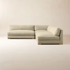 Piazza 3-Piece Modular Camel Brown Boucle Sectional Sofa With White Oak Legs