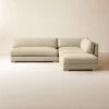 Piazza 4-Piece Modular Camel Brown Boucle Sectional Sofa With White Oak Legs 105''