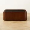 Plier Square High-Gloss Walnut Wood Coffee Table