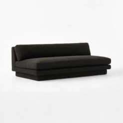 Plinth Armless Black Boucle Sofa -Cb2 Sales 2024 PlinthBlkBclArmlessSofa3QSSS23