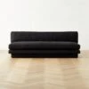 Plinth Armless Black Boucle Sofa