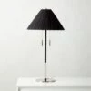 Pogo Polished Nickel And Black Cane Table Lamp