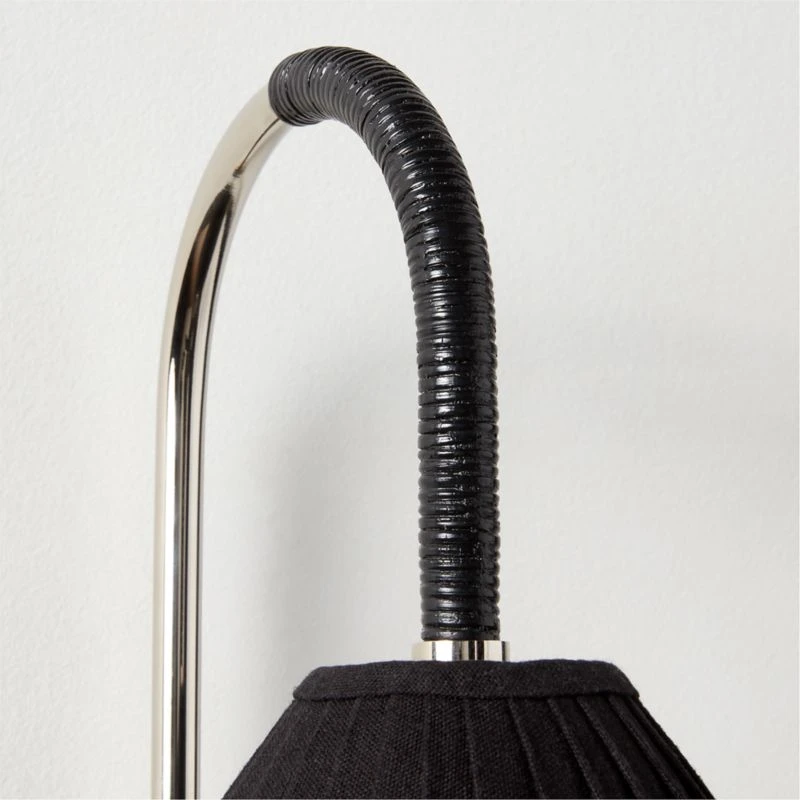 Pogo Polished Nickel And Black Cane Wall Sconce 4 Pogo Polished Nickel And Black Cane Wall Sconce - Image 4