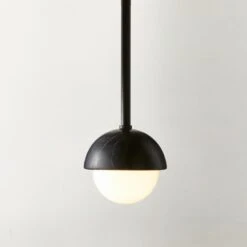 Polaris Marquina Black Marble Globe Pendant Light 4.5'' -Cb2 Sales 2024 PolarisMrqnMbDmPendantROS23
