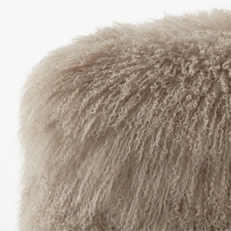 Bozzi Taupe Mongolian Sheepskin Ottoman 5 Bozzi Taupe Mongolian Sheepskin Ottoman - Image 5