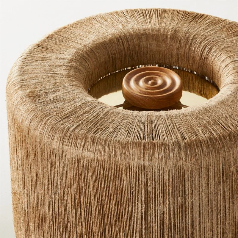 Ramble Tall White Ceramic Table Lamp With Jute Shade 4 Ramble Tall White Ceramic Table Lamp With Jute Shade - Image 4