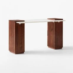 Reach White Marble-Top Desk -Cb2 Sales 2024 ReachMarbleNAshDesk3QBSSS23