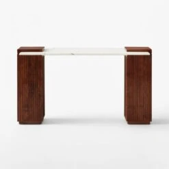 Reach White Marble-Top Desk -Cb2 Sales 2024 ReachMarbleNAshDeskSOSSS23