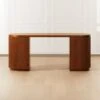 Reid Oval Brown Wood Storage Desk
