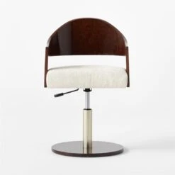 Renato Chenille And Burl Wood Office Chair -Cb2 Sales 2024 RenatoBrlWdOfficeChairSOSSF22