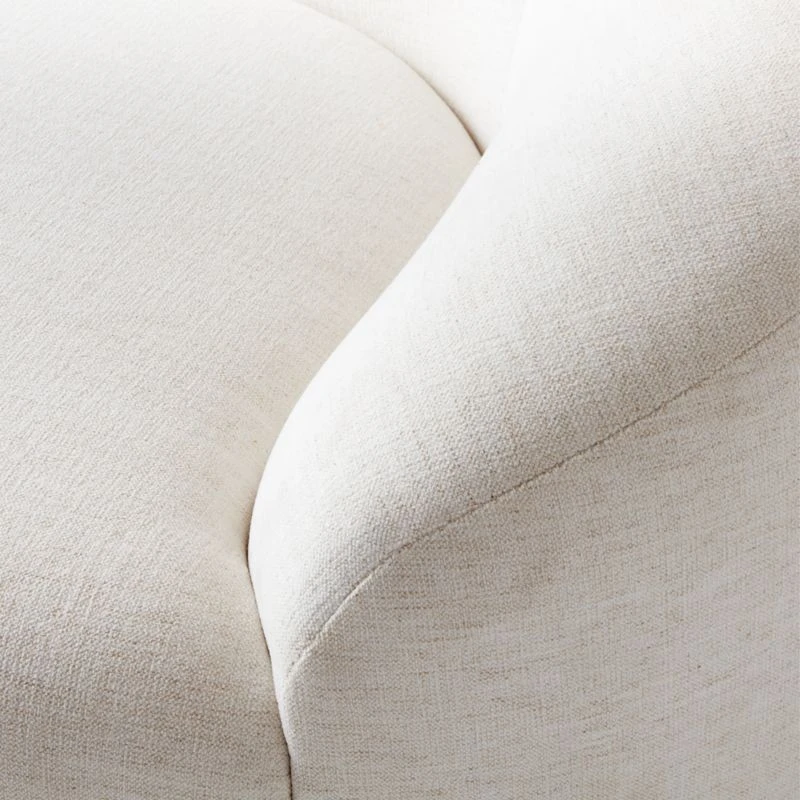 Roma Curved 3-Piece White Performance Fabric Sectional Sofa 6 Roma Curved 3-Piece White Performance Fabric Sectional Sofa - Image 6