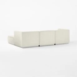Salon 4-Piece L-Shaped Ivory White Chenille Sectional Sofa -Cb2 Sales 2024 Salon4pcIvorySect3QBSSF22