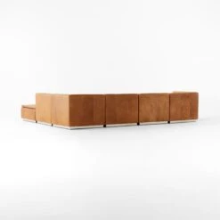 Salon 6-Piece L-Shaped Brown Leather Sectional Sofa -Cb2 Sales 2024 Salon6pcBrownLthrSect3QBSSF22