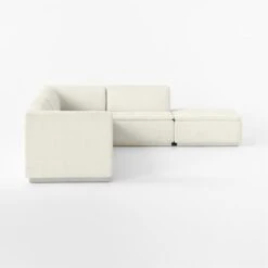 Salon 6-Piece L-Shaped Ivory White Chenille Sectional Sofa -Cb2 Sales 2024 Salon6pcIvorySectSDSSF22