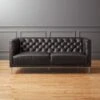 Savile Leather Tufted Apartment Sofa